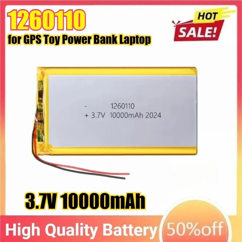 

3.7V 10000mAh 1260110 Polymer Lithium Battery Rechargeable Batteries for GPS Toy Power Bank Laptop Camping Lights Diy