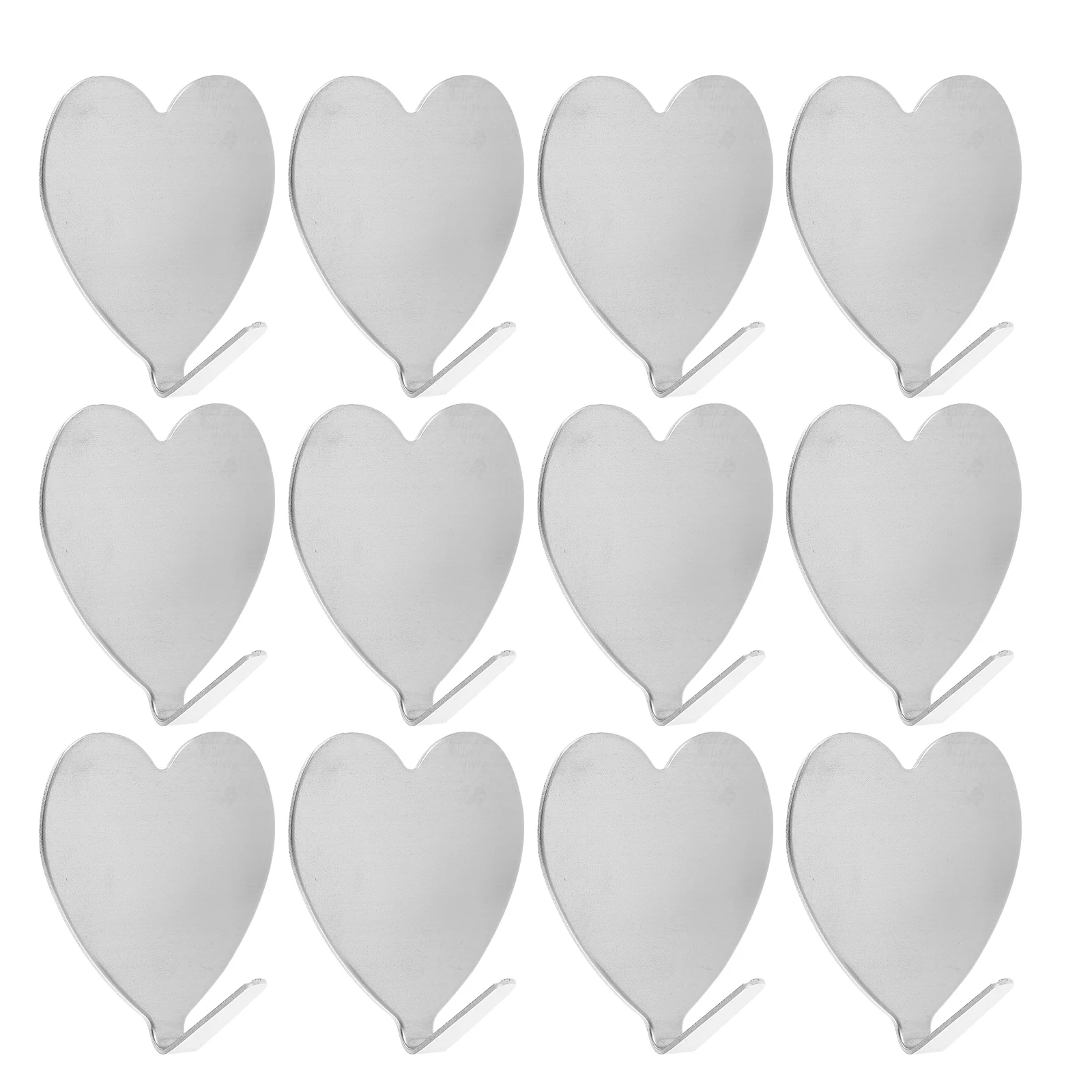 

12 Pcs Wall Hooks for Coats Love Sticky Hanger Key Holder Heart Hanging Shaped Silver Child