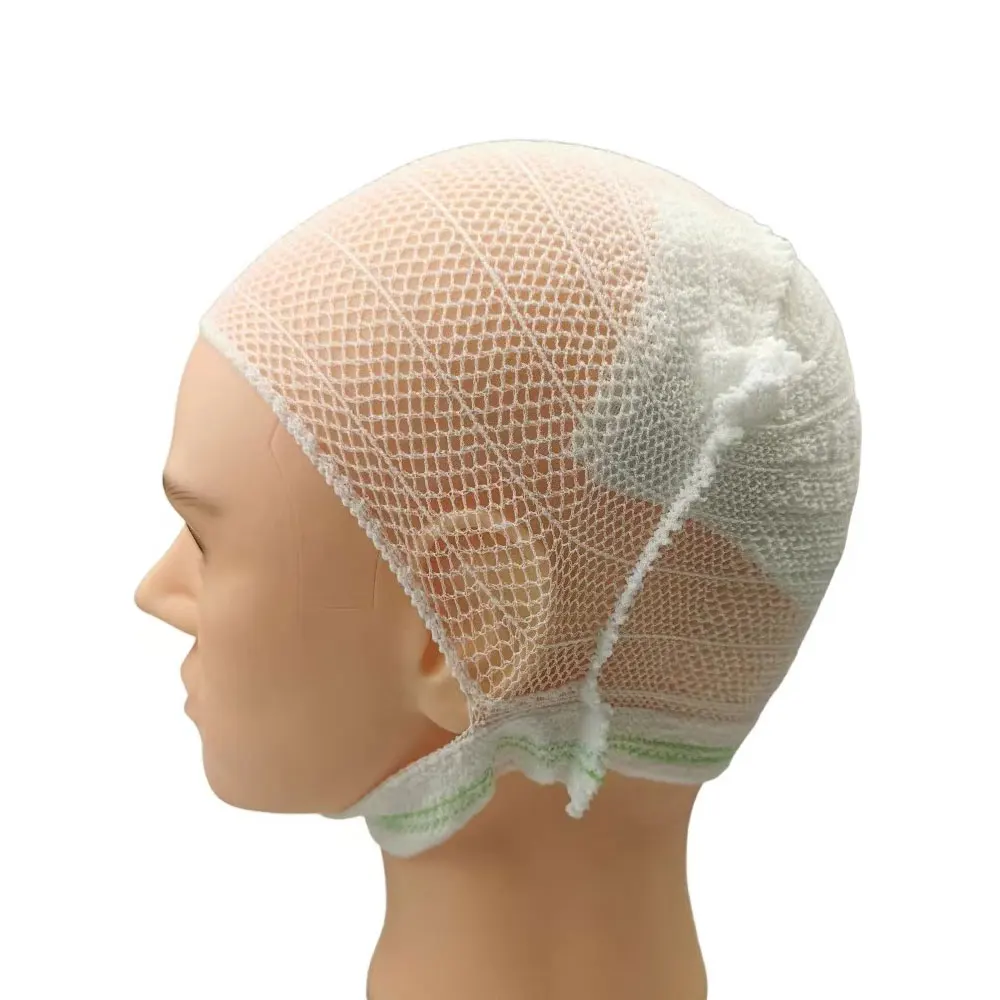 1-10 個の弾性メッシュキャップ四面高弾性ヘッド固定メッシュカバー頭部傷害術後看護包帯キャップ