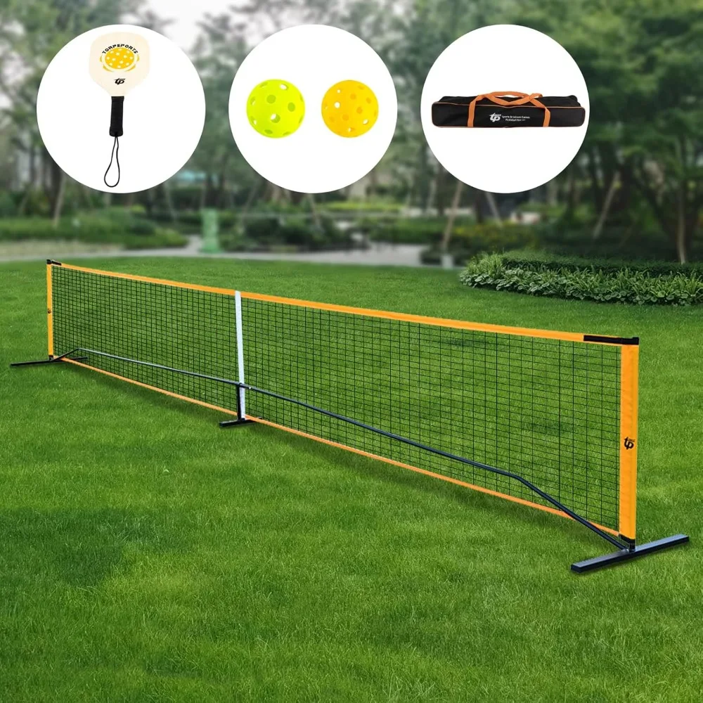 

Portable Pickleball Net Set with 4Pickleball Paddles Pickleball Net 4 Outdoor Pickleballs with Carry Bag