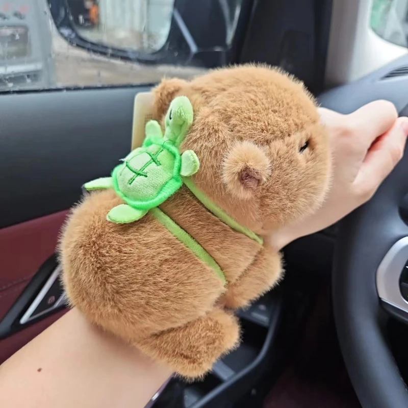 

New Cute Capybara Plush Doll Toys Kawaii Animal Water Dolphin Soft Wrist Band Hand Ring Fun Pop Circles Bracelet Funny Gifts