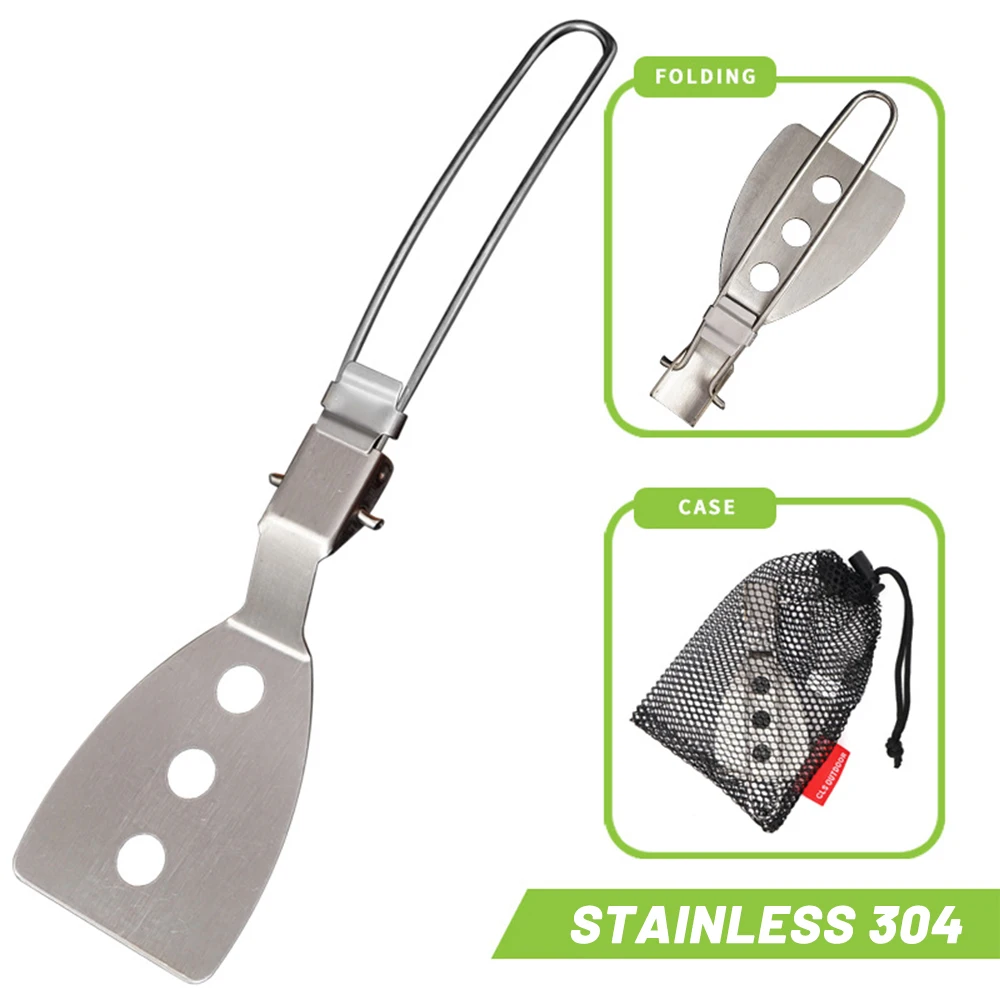 Stainless Steel Folding Spatula Food Turner Outdoor Camping Cooking Accessories Outdoor Camping Equipment