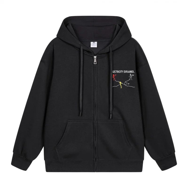 

Men's Zip-Up Hoodie Abstract Art On Black Hoodie 2025 New Style Casual Couples’ Style Couples’ Style