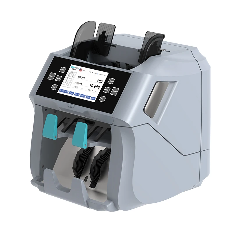 Heavy Duty Two Pockets Professional Banknote Sorter Multi Currency Sorting Machine
