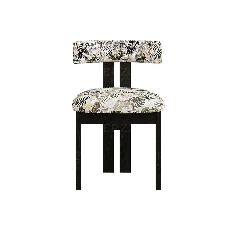 Retro Premium All-solid Wood Dining Chair, High-end Custom Printed Medieval Chair
