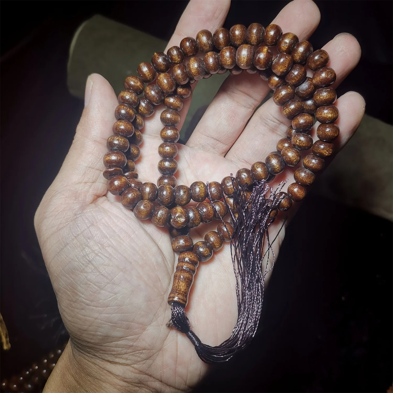 1pcs/lotTesbiha Rosary Beads High Quality Delicate Smooth Carnauba Plant Seeds Muslim Designer Hand Woven 99 Beads 8MM Man Woman