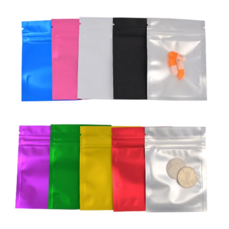 

100PCS Matte Aluminum Foil Frosted Window Ziplock Packaging Bag DIY Coffee Jewelry Trinkets Matcha Cocoa Snack Tea Gift Pouches
