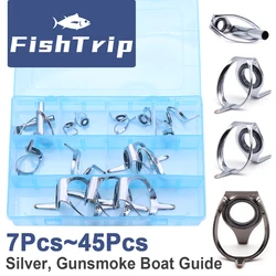 FishTrip Boat Rod Guides Set Stainless Steel Heavy Duty Rod Guide Set Saltwater Rod for Boat Rod Repair
