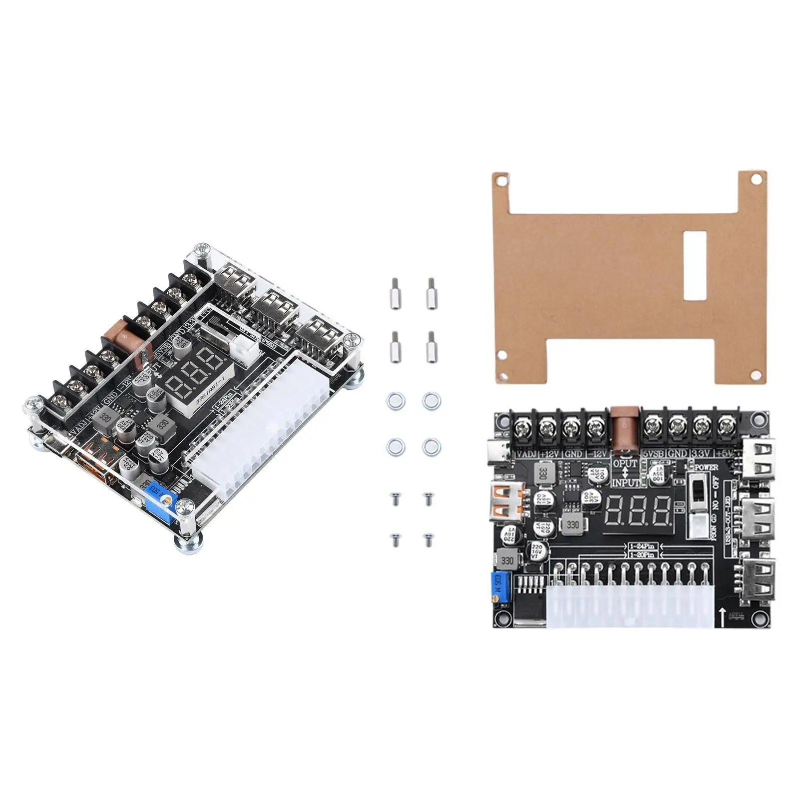 Modular Power Adapter Board with Multi Output Interfaces Adjustable Breakout for Computer Accessories and Workshop Use
