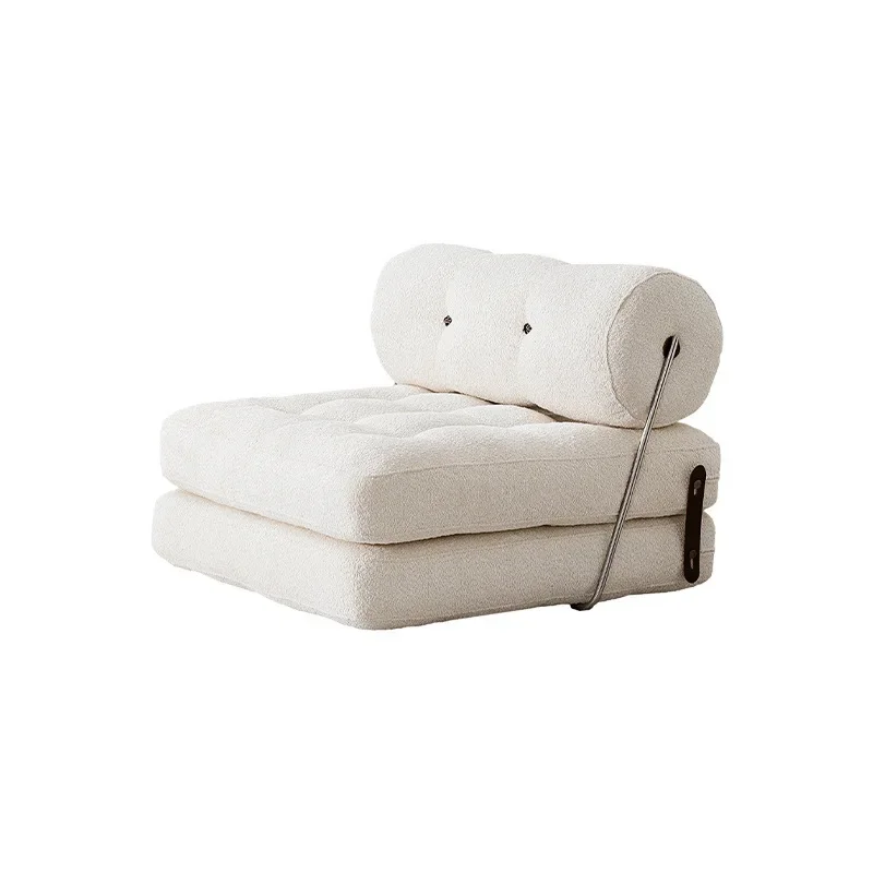 Tofu block sofa bed folding dual-purpose single seat leisure chair full sponge lamb wool module compression sofa