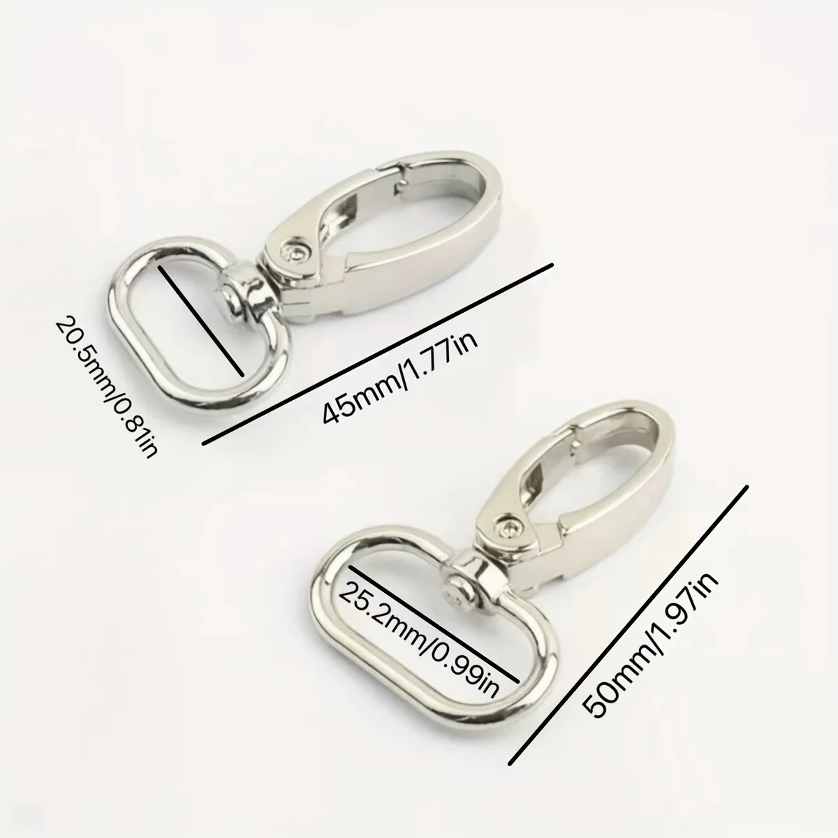 10-Piece Rotating Door Lobster Buckle Keychain, Simple Outdoor Buckle, Round Ring Buckle, DIY Keychain Bag Strap Buckle