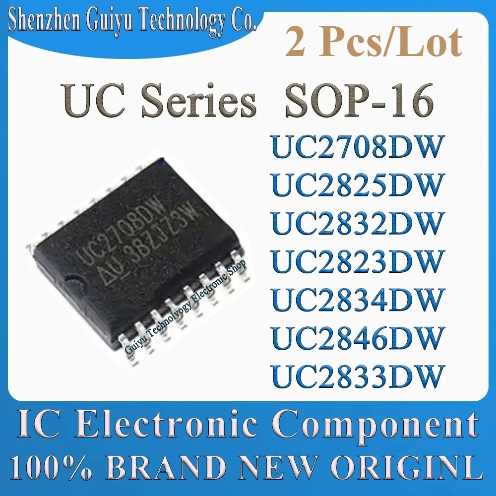 

2 Pcs/Lot UC2708DW UC2825DW UC2832DW UC2823DW UC2834DW UC2846DW UC2833DW UC2707DW UC2825 UC2832 UC2834 UC2823 UC SOP-16 IC Chip