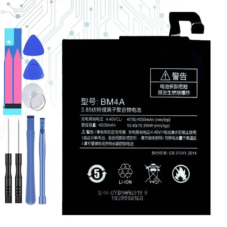 

Mobile Phone Battery 4000Mah High Performance For Xiaomi Redmi Pro Durable BM4A