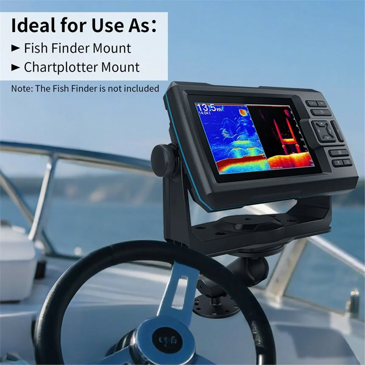 SUMMER SALE Aluminum Fish Finder Mount Base, 360° Rotation Marine Electronic Depth Finder Holder for