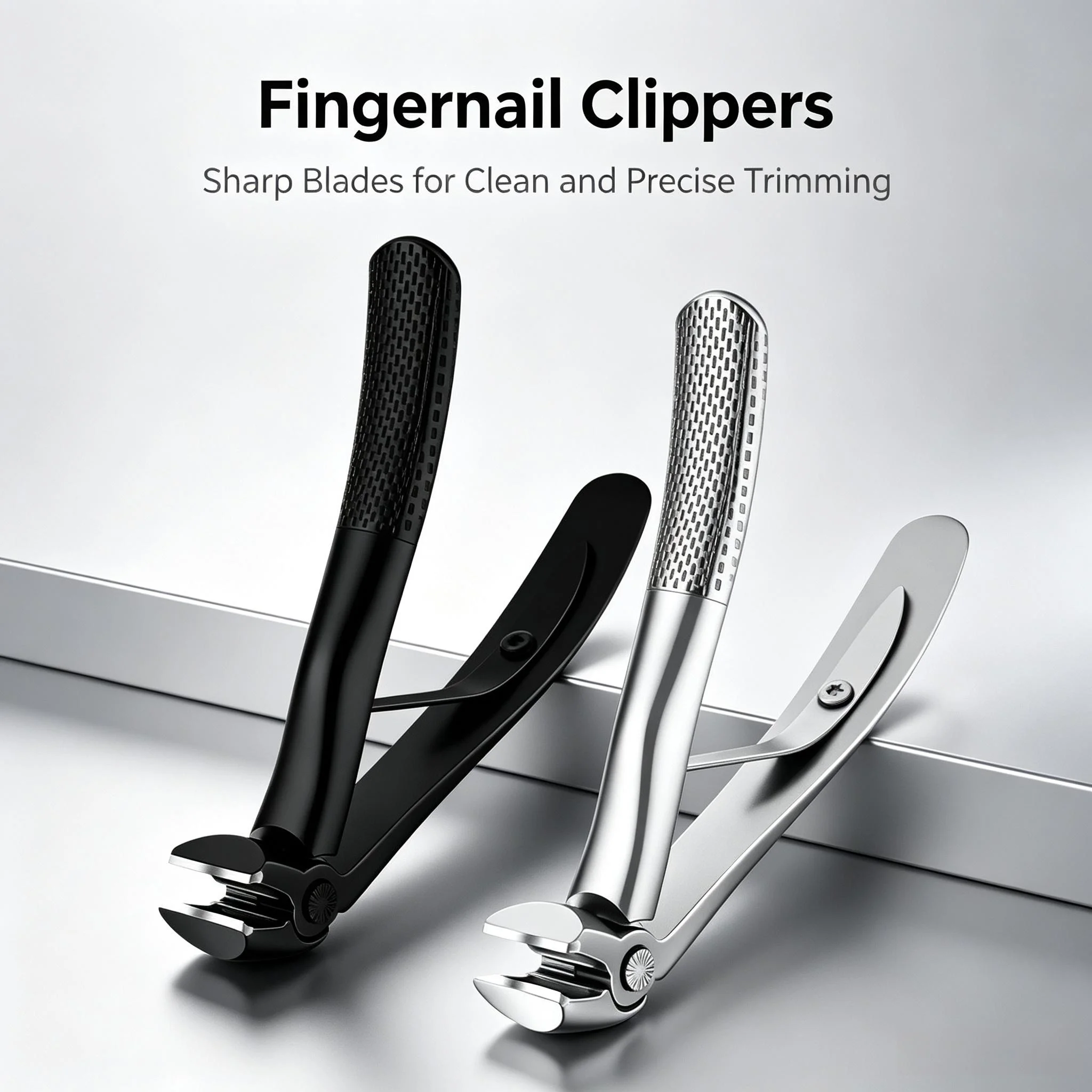 1/2PCS Adult Stainless Steel Nail Trimmer Long Handled Elbow Design Splash Proof Easy Trim for Thick Hard Gray Nails