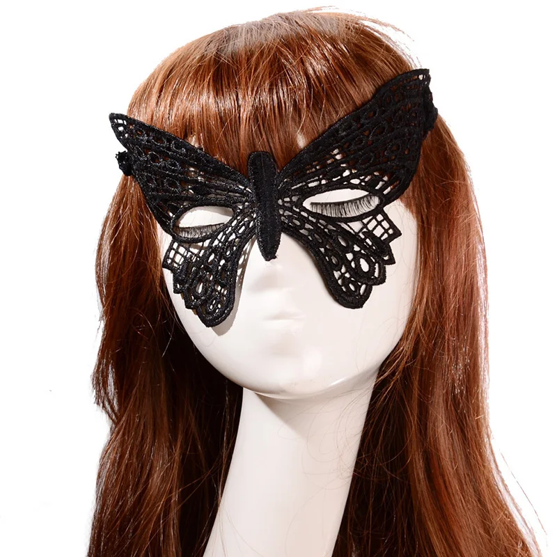 Máscara de ojos de encaje sexy para mujer, máscara facial de mascarada de encaje hueco, accesorios de fiesta, Cosplay, club nocturno de Halloween, máscaras de ojos negras elegantes
