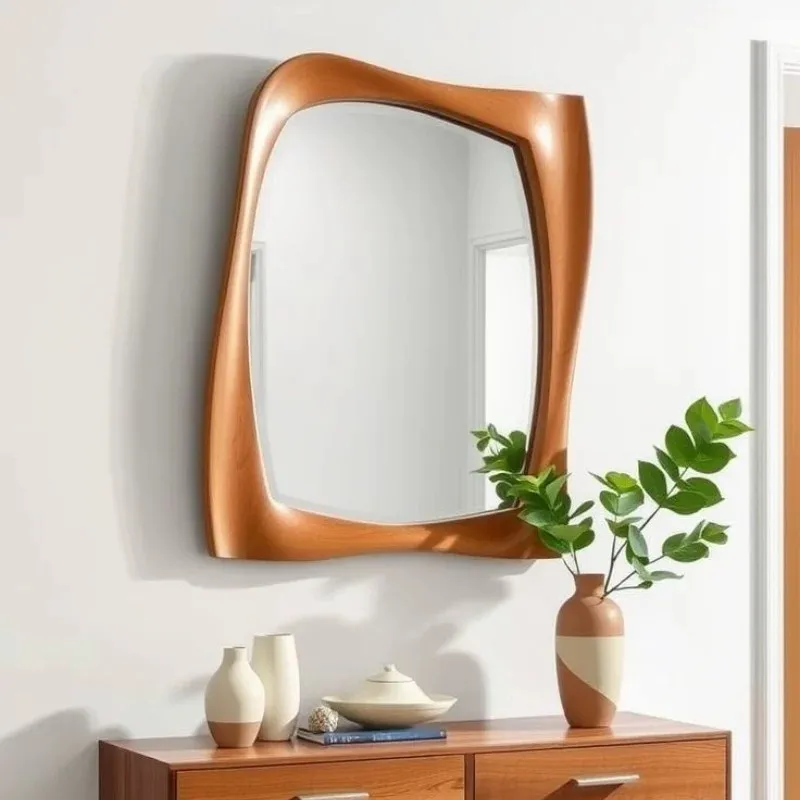 Nordic Simplicity Irregular Wall Mounted Vanity Mirror Modern Simple Decorative Wall Mirror Bedroom Dressing Home Art Decoration