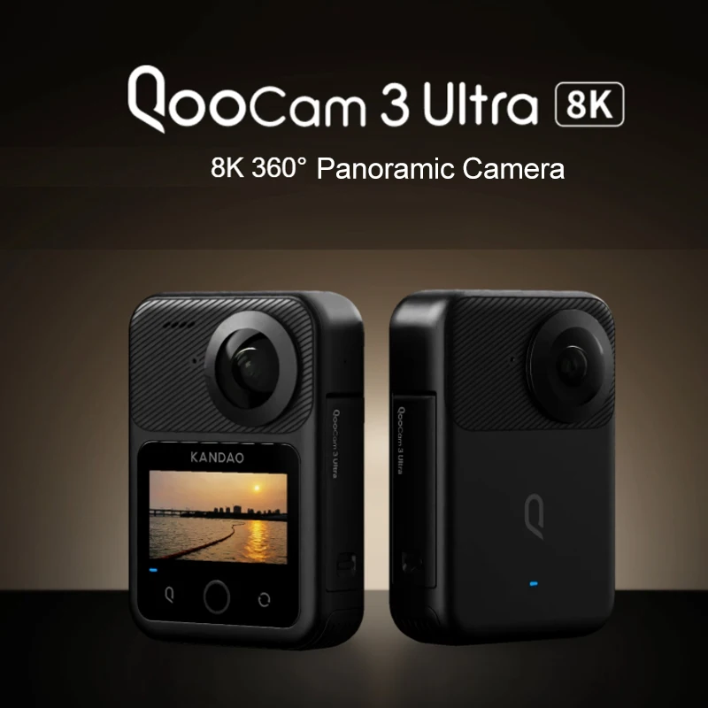 Kandao Qoocam 3 Ultra Panoramic Camera Waterproof 8K 30Fps Wireless Camera with Full HD Screen for Outdoor Travel Riding