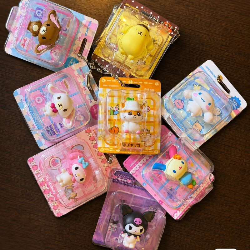 Image of Cartoon Sanrio My Melody Kuromi Cinnamoroll Pompom Purin Blindbox-Spielzeug Anime-Figuren Sammlerstücke Anhänger Modell Geschenke