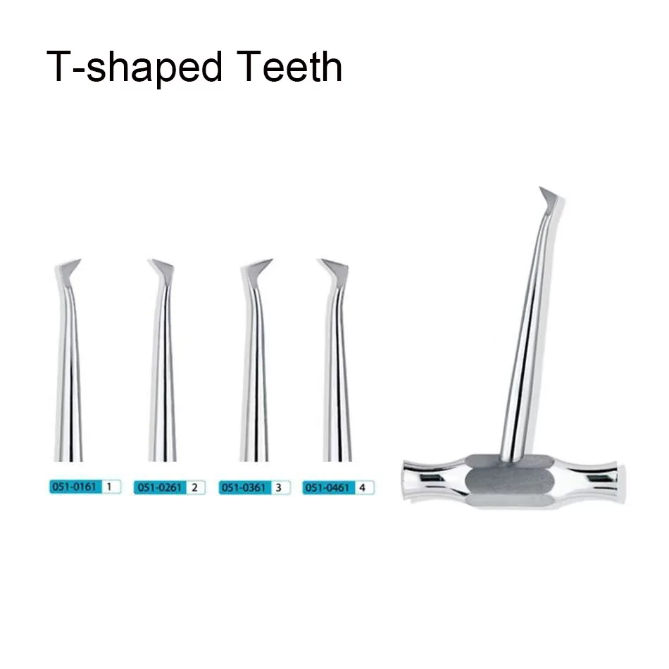 Dental Materials Kangqiao Genuine T Shape Dental Tools Tooth Elevator Triangle Horn T-Shaped Stand 1#-4#