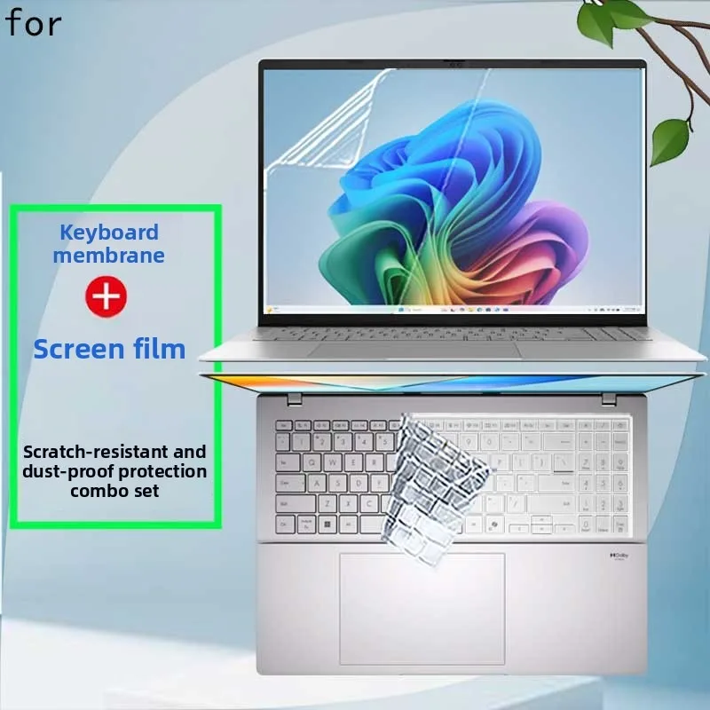 Für ASUS Vivobook 16 F1607Q Laptop-Displayschutzfolie, Tastaturfolie, ultraklare, blendfreie und blaue, transparente Folie