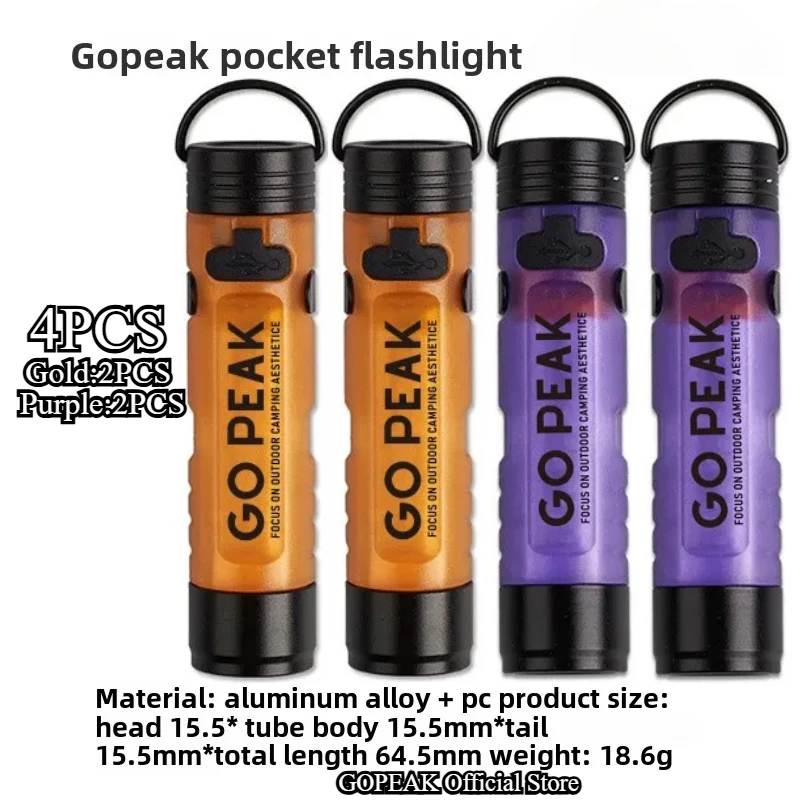 GOPEAK Pocket Mini-zaklamp Outdoor Key Clip Cap Ambient Led Lang uithoudingsvermogen Ramphulp Noodsituatie 5050 Klein licht