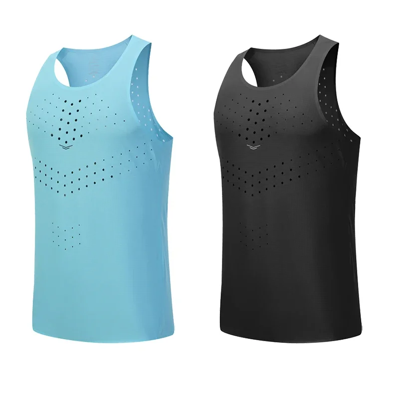 New Sport Tank Top Gym Men Quick Dry Fit Shirt Running senza maniche Compression Undershirt Elastic Training Tight Workout Cloth