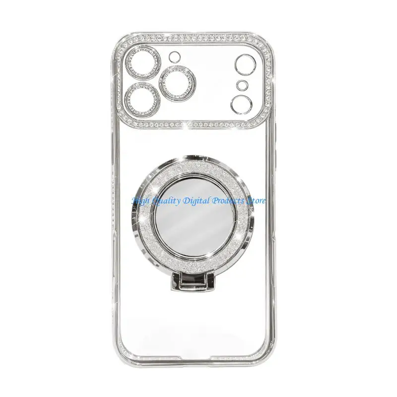 U2JE Luxury Diamante Mirror Phone Case with Stand for Phone 17