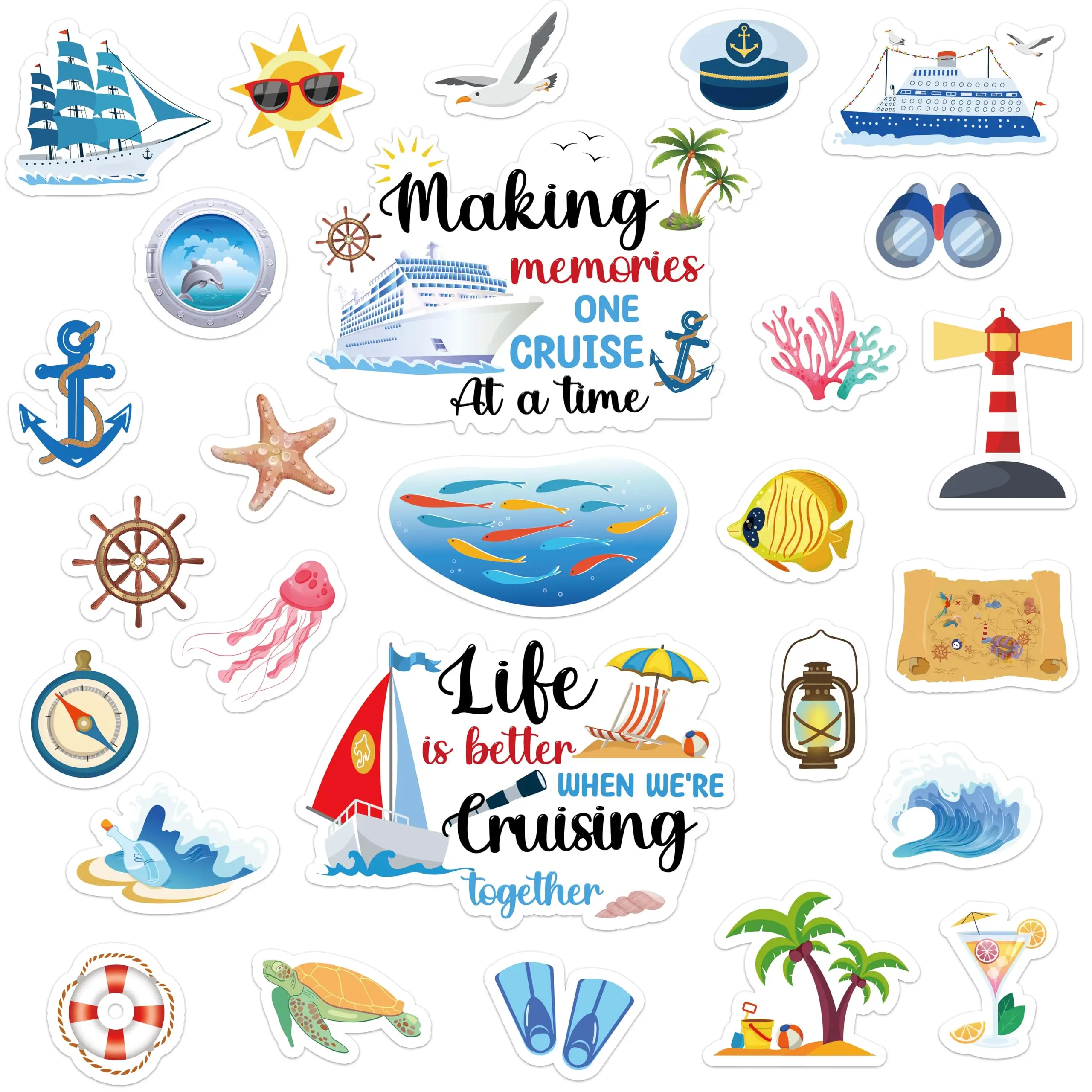 

Cruise Door Decorations Magnetic, 27 Pcs Large Nautical Cruise Ship Magnets for Door Funny Carnival Sea Navigation Door Magnets
