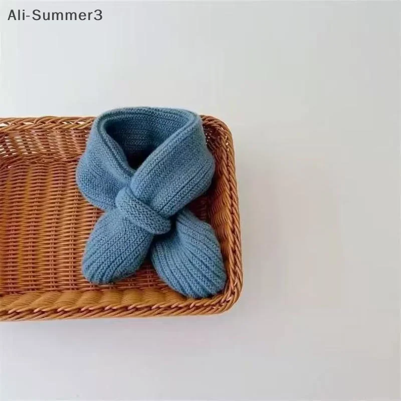 (YY) 1 قطعة وشاح أطفال محبوك ناعم شتاء دافئ الرضع طفل الرقبة الدافئة موضة الأطفال فتاة الصبي الأوشحة الطفل الصلبة منديل