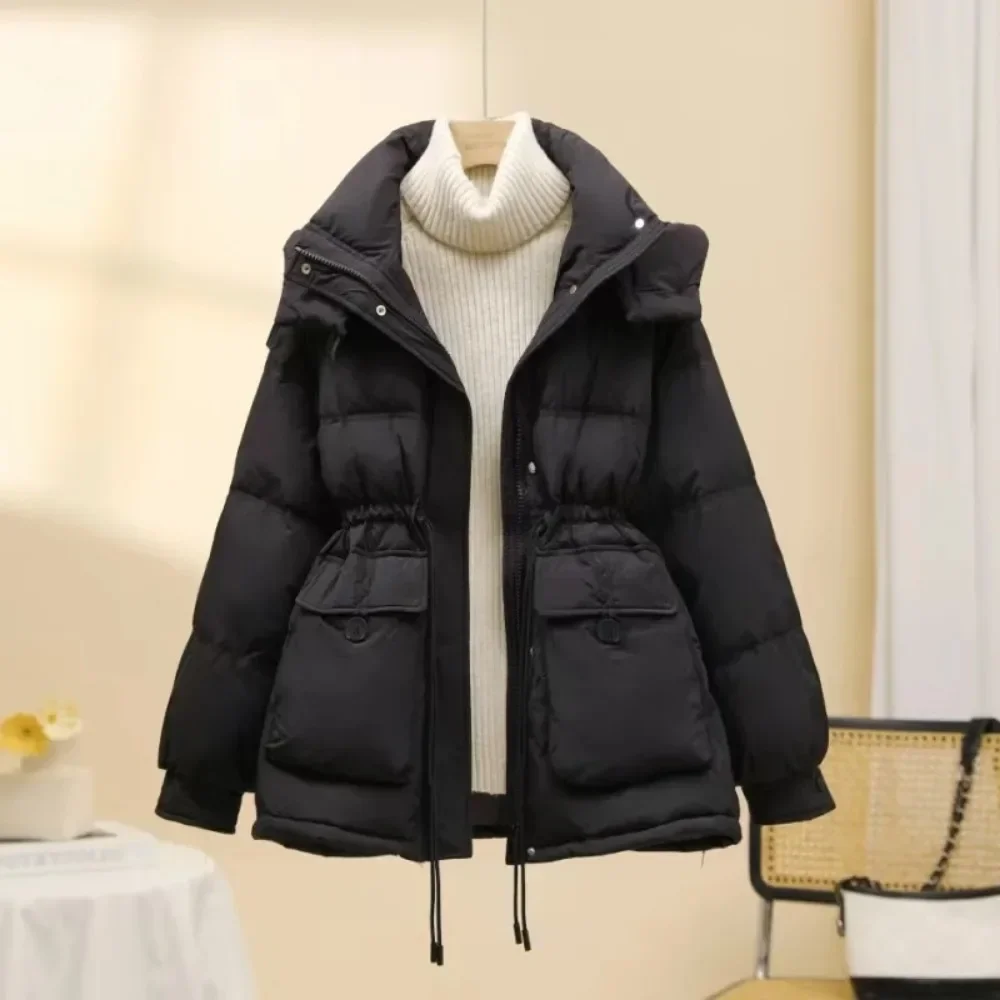 Puffer Jacket Women Warm Fashion Korean Mid-length Duck Down Coat Female 2024 New Winter White Duck Down Jacket Women