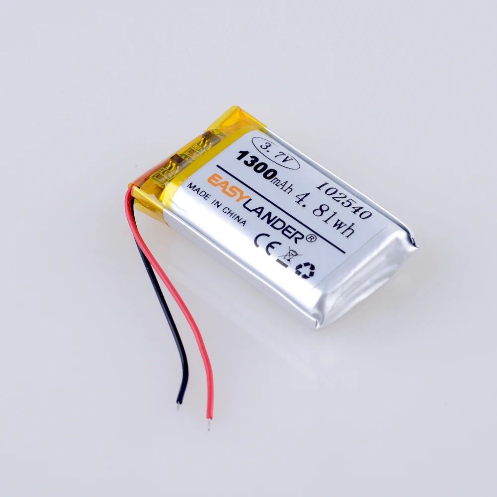 3.7V,1300mAH 102540 Polymer Lithium Ion / Li-ion Battery  Replace the Recorder in the Mirror