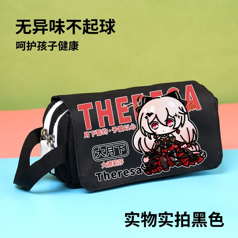 Honkai Impact 3 Game Anime Cos Bronya Theresa Elysia Kiana Simple Double-layer Large Capacity Portable Cartoon Pencil Case Gift