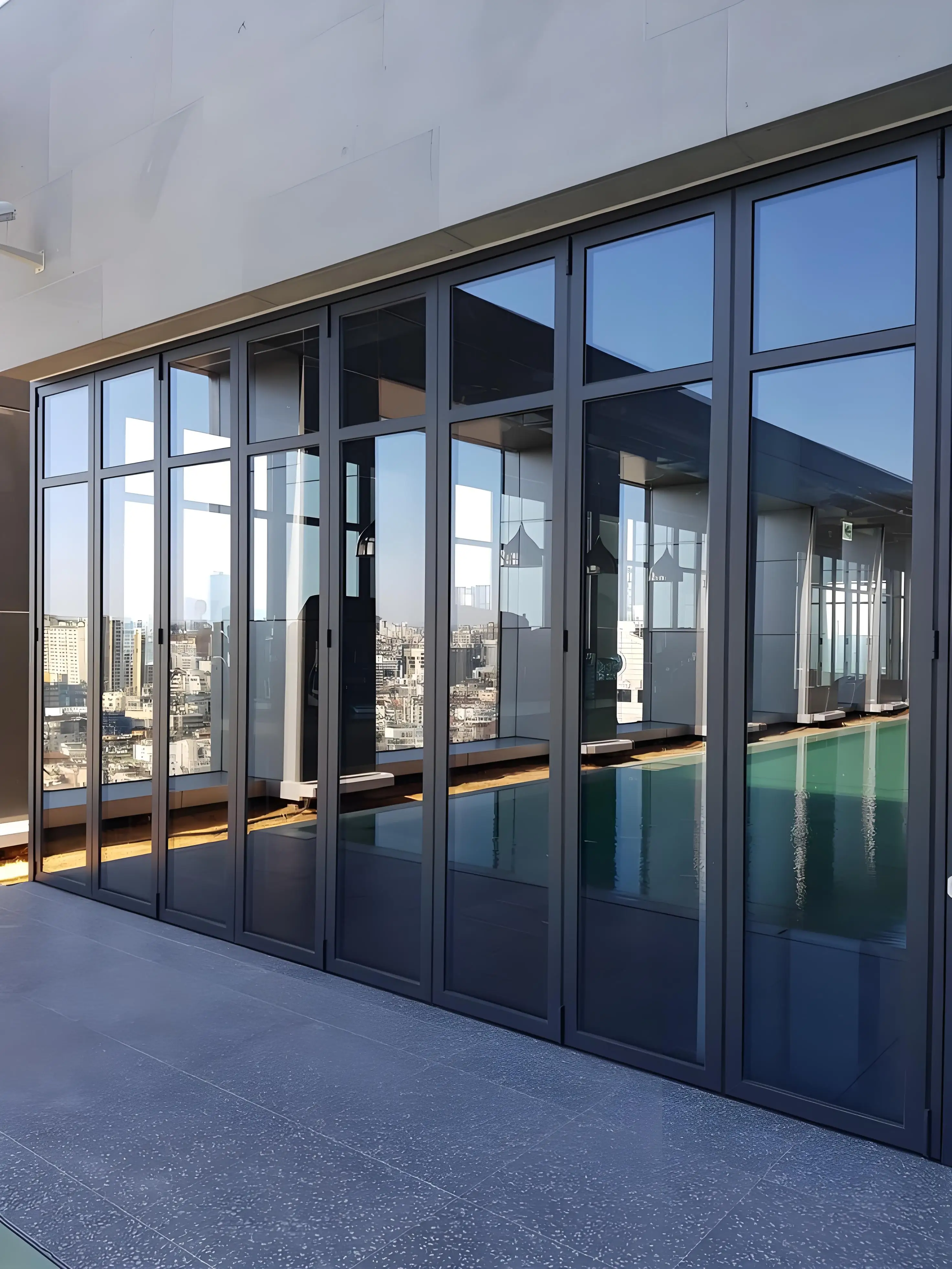 Folding Accordion Door Sliding Bi-Fold Front Garden Door Tempered Thermal Break Aluminum Profile Alloy Double Glazed Home Decor