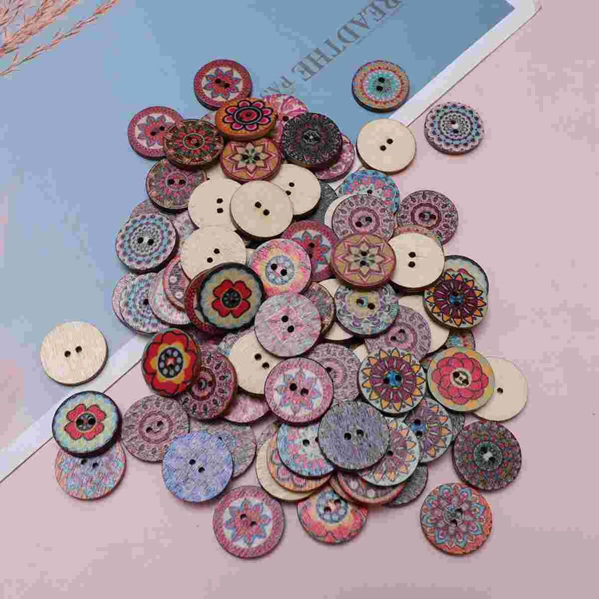 

200 Pcs Creative Handcraft Tools Wooden Fastener Clothes Button Buttons DIY Sewing Coat