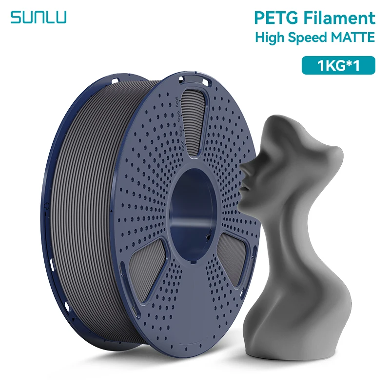 SUNLU Hochgeschwindigkeits-Matt-PETG-Filament 1,75 mm +/- 0,02 mm 1 kg Spule (2,2 lbs) Hochgeschwindigkeitsdruckfilament, passend für die meisten FDM-Drucker