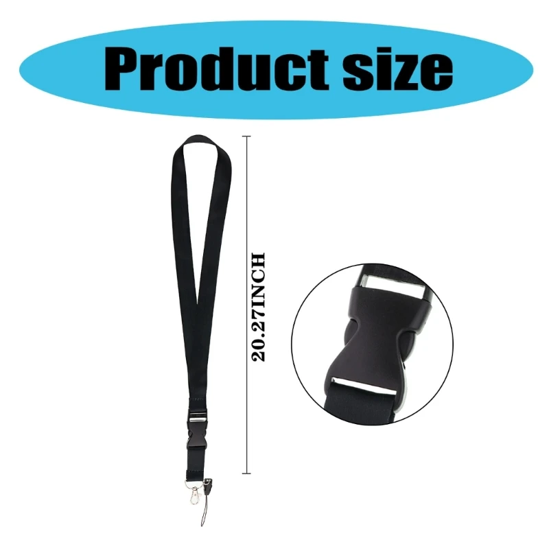 Шейный ремешок с безопасным отрывом для держателя ключ-карты Регулируемый ремешок для бейджа