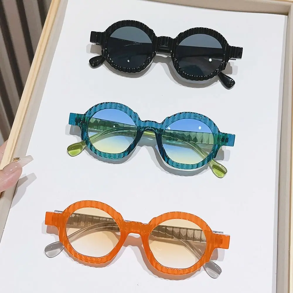 

Очки солнцезащитные круглые для мужчин и женщин, винтажные, с градиентными линзами, уникальные в стиле панк, с защитой от ультрафиолета UV400