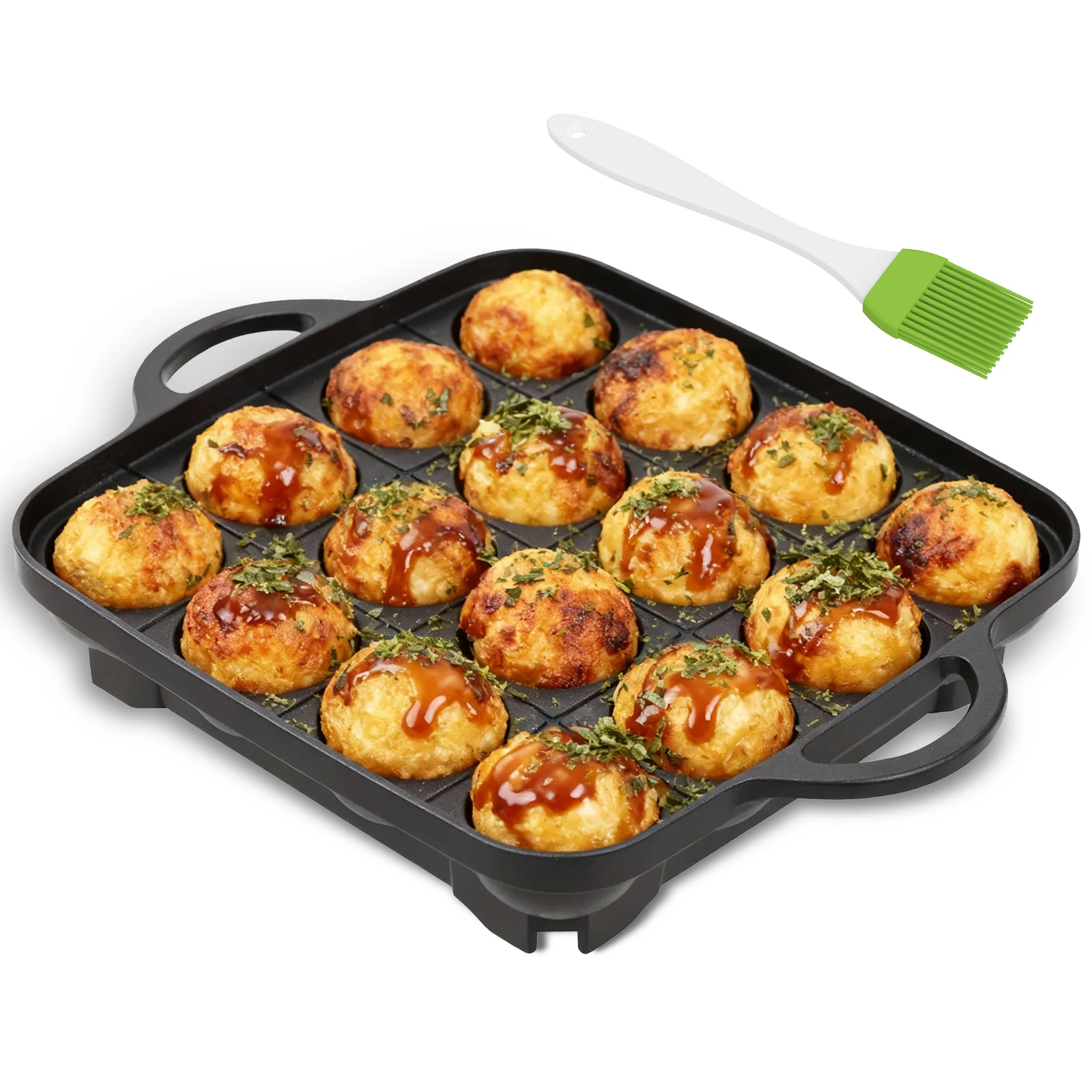

Takoyaki Pan 16 Hole Nonstick Japanese Grill Cast Aluminum Octopus Ball Maker for Gas Stove Authentic Osaka Street Food Cooker