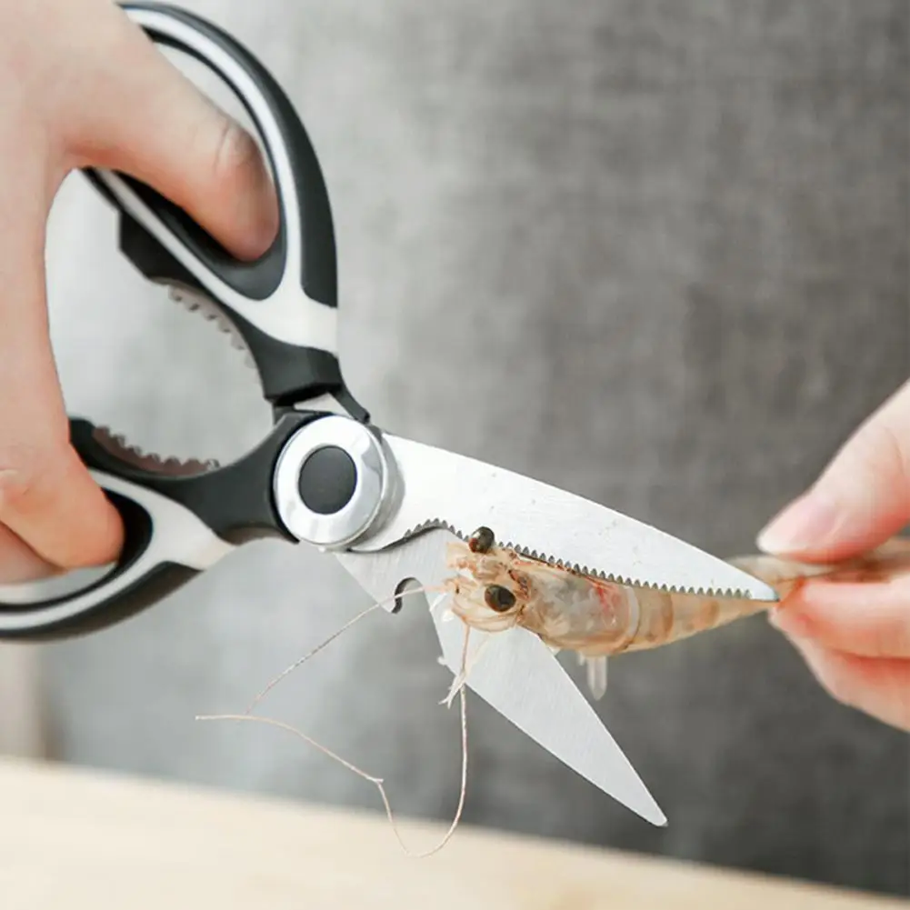 Kitchen Shears Chicken Bone Scissors Anti-Slip Grip Stainless Steel Scissors with Protective Case Multifunctional Scissors