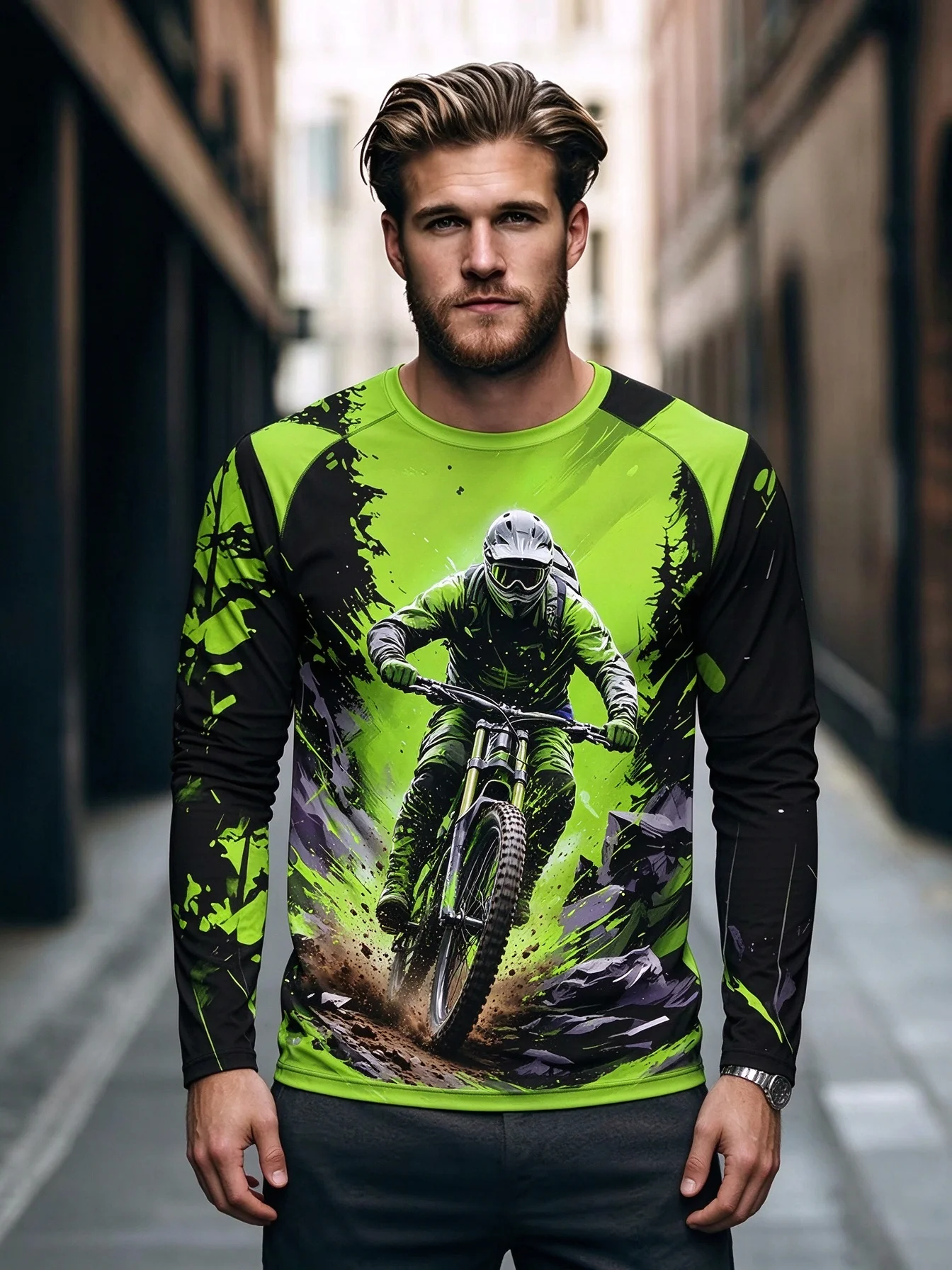 Nuevas camisetas de manga larga para hombre, ideales para ciclismo de aventura, para usar en otoño, en bicicleta de montaña y en terrenos irregulares, perfectas para entrenamientos y actividades deportivas de ocio.
