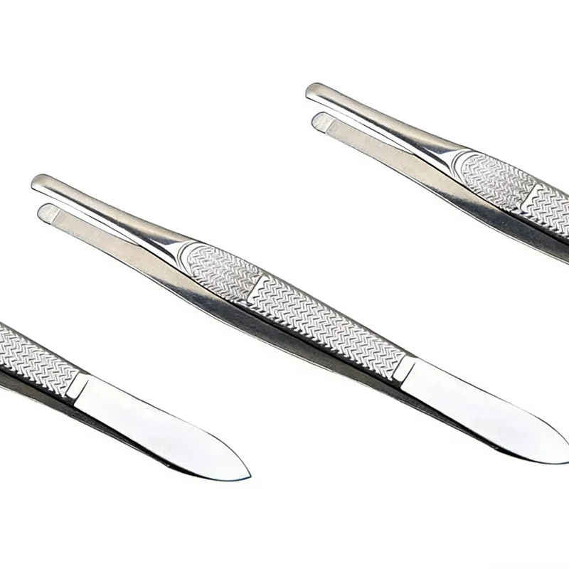 1/3/5 قطعة ملقط الحاجب الفولاذ المقاوم للصدأ مشبك التجميل طرف مائل طرف مسطح كليب لتقليم الحاجب أدوات إزالة شعر الوجه