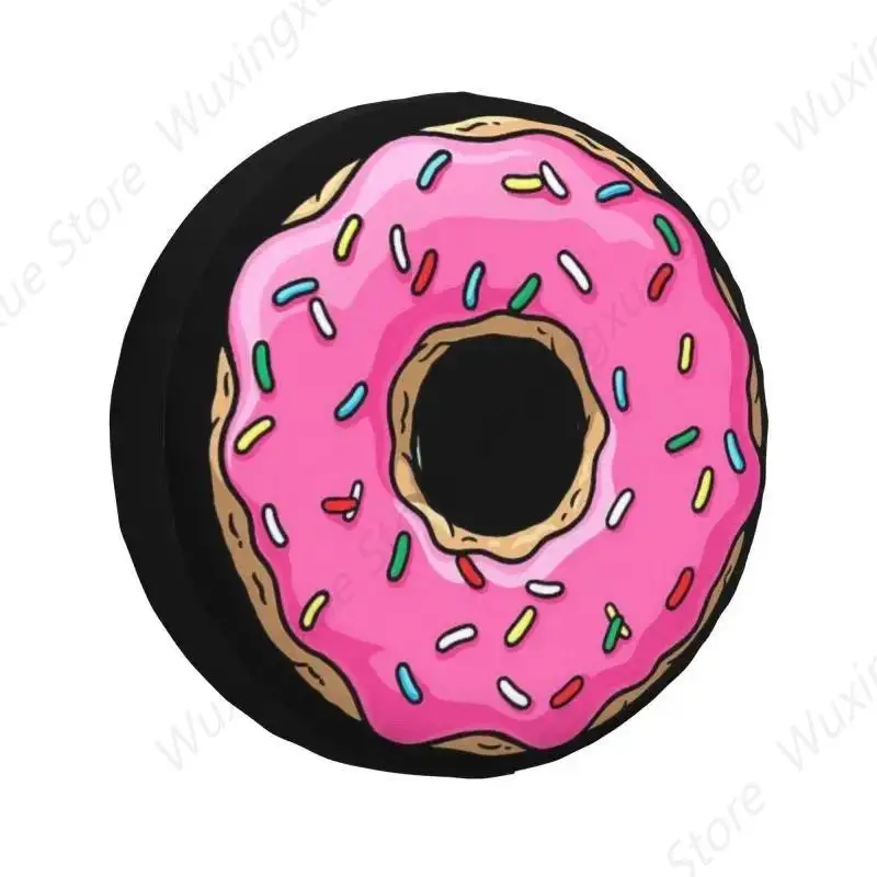 Pink Donut Spare Tire Cover for Honda CRV Jeep RV SUV 4WD 4x4 Food Doughnut Car Wheel Protector Covers 14