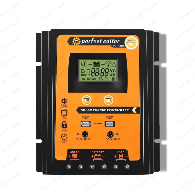 30A photovoltaic power generation controller PWM12V24V solar charging controller with dual DC ports