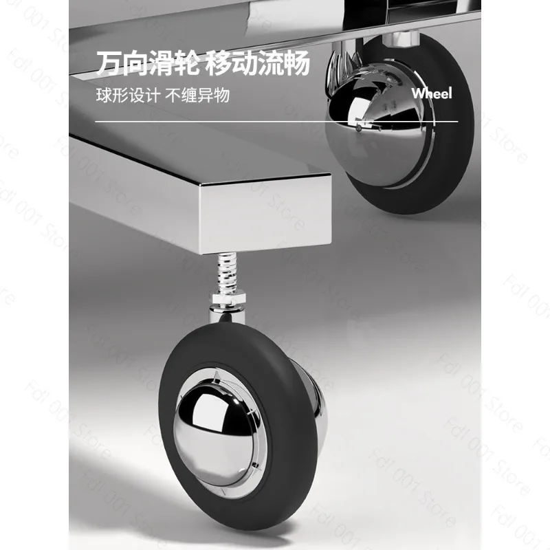 Barber shop cart, beauty salon special multi-functional hair salon hand push beauty cart, thickened stainless steel barber salon