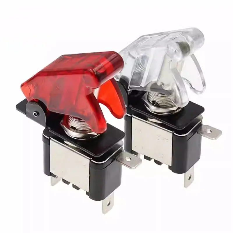 1PCS ASW07 DC12V 20A Illuminated LED Toggle Switch with Cover Rocker Switch ASW-07 Lever Power Switch