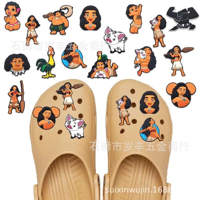 MINISO Moana Series for Shoe Charms Accessories DIY Decoration for Classic Clogs Bag Bubble Slides Sandals Girls X-mas Gifts