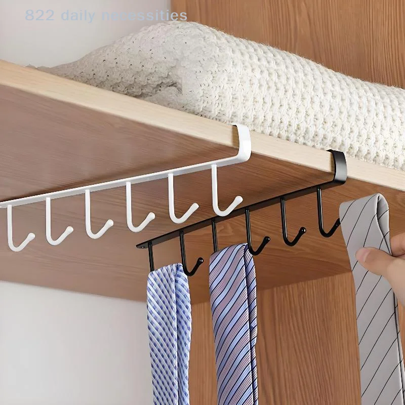 convenient1PC iron hook Kitchen Storage Rack 6 Hooks Wall Hanging Organizer Cup Mug Holder For Home Kitchen Bathroom view 3