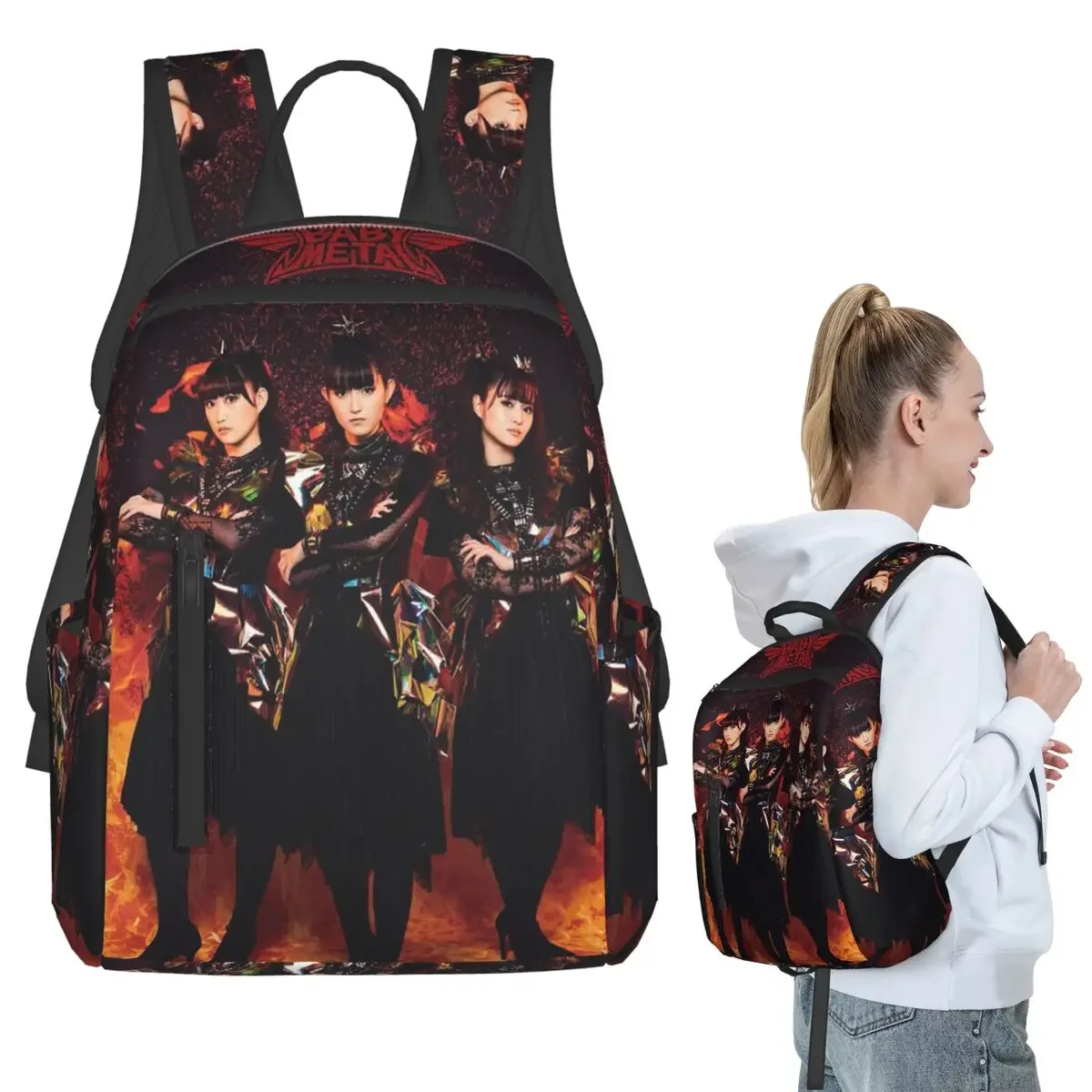 Babymetal Tour Backpack Student BookBag Kids School Bag Computer Shoulder Bags Boys Girls
