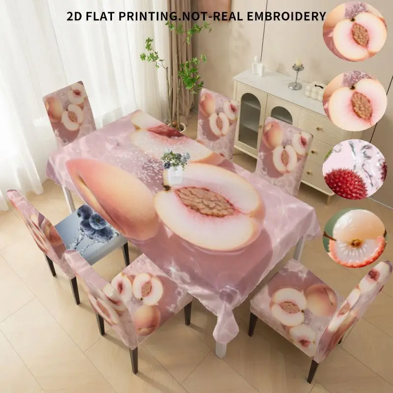 Stretch High Back Dining Chair Cover  Flat Tropical Style Palm Leaf Pineapple Pattern Machine Washable All-Inclusive Chair Cover